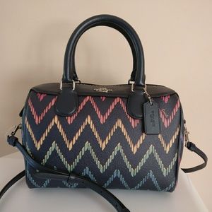 Coach Mini Bennett Satchel Rainbow Chevron Print